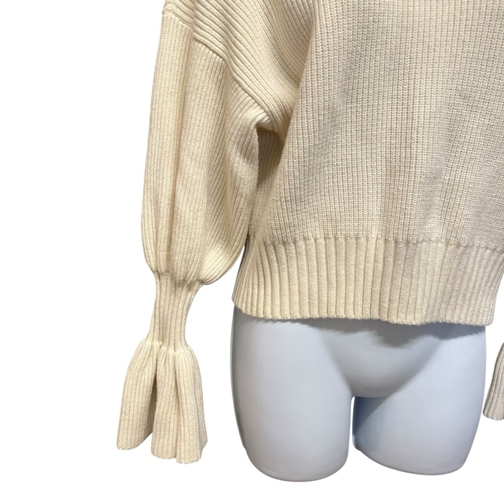 Moth (Anthropologie) Ribbed Ruffle Cuff Sweater Size S - Picture 2 of 5